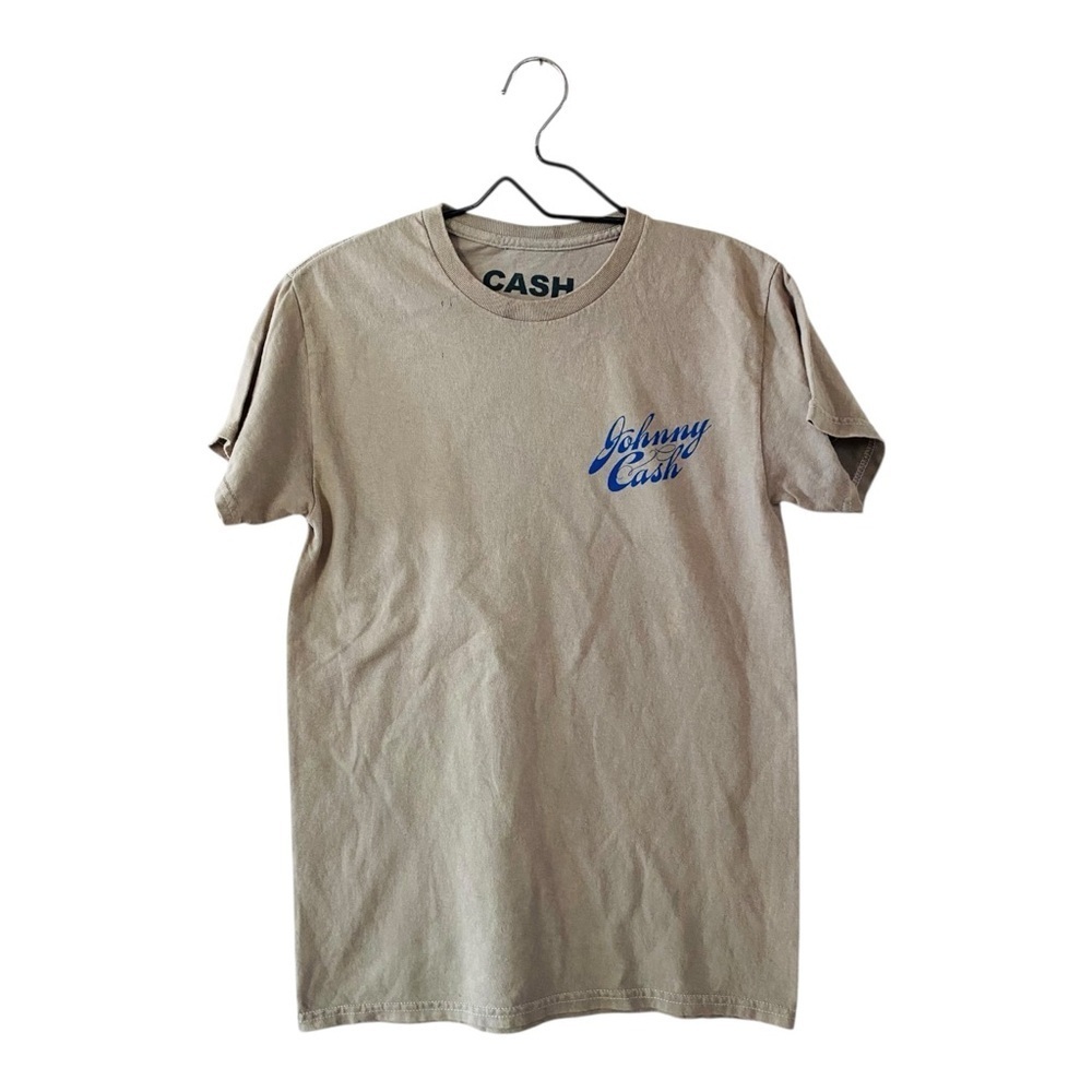 Johnny Cash Tan Graphic T Shirt Women’s Size Small Short Sleeve Cotton Tee NEW